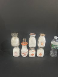 Lot 228- Seven Half-pint Milk Bottles And Small Thomas Dairy.