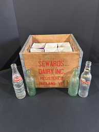 Lot 244- Seward Dairy Crate And Four Vintage Soda Bottles