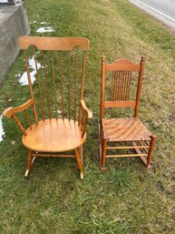 Lot 249- Pair Of Rocking Chairs