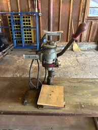 Lot 264- Antique Chicago Pneumatic Electric Drill Press. It Works