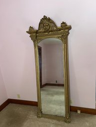 Lot 320- Large Antique Mirror. See Pictures For Condition. Top Is Fragile. Over 5ft Tall