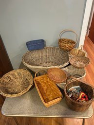 Lot 50- Variety Of Woven Baskets, Various Sizes