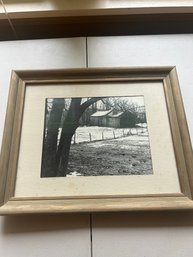 Lot 92- Rustic Photograph Of Barn In Black And White.
