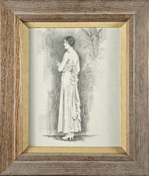 Signed On Back Doris Curtis? 1963 Drawing - Female In Dress