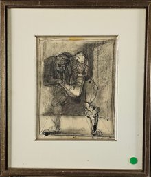 Illegible Signature Ink And Graphite - Abstract Figure