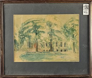 Illegible Signature 1932 Watercolor - Estate