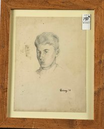 Signed Edmund Quincy 19' Drawing - Boy
