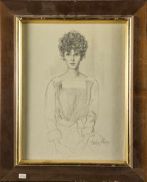 Signed Shirley Marx Drawing - Female Portrait