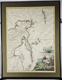 Hand Colored Map Of Eastern Russia