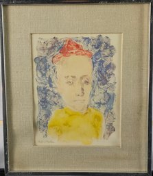 Signed Andree Ruellan Monotype - Clown Head
