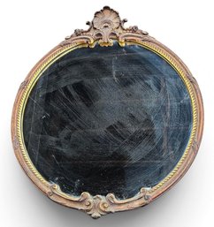 Antique Round Giltwood Mirror
