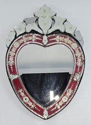Vintage Heart Shaped Venetian Mirror