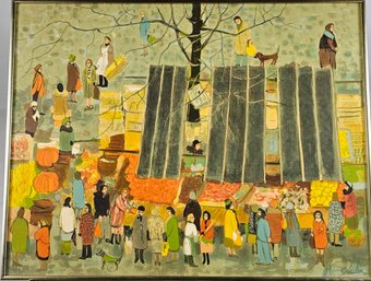 Signed Nathalie Chabrier Lithograph #88/260 - Jour De Marche Rue Ordener