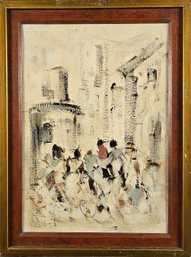 Illegible Signature Oil On Canvas - Gathering