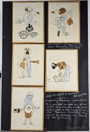 Signed Themerson 1966 Mixed Medium Drawing - How To Make A Perfect Beggar