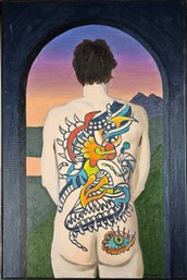 Signed Sulivan Painting On Canvas - Back Tattoo