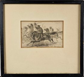 J.d. Smillie Etching - Rough Sport In The Yosemite
