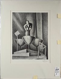 2 Unframed William J. Sewell Lithographs - Drummer & Contemplating