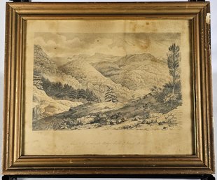 1857 Original Art Graphite Drawing - Nearest Ridge South Of The Grand River