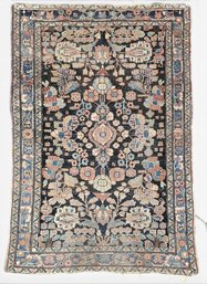 Vintage Oriental Style Area Rug With Floral, Vine, And Medalion Design