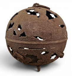 Antique Cast Iron Incense Holder Or Lantern