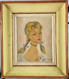 Signed Oil On Canvas Style Of Jean-gabriel Domergue - Blonde Pinup