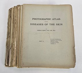 Antique Stack Of Photographic Atlas Books Physicians Edition - Diseases Of The Skin