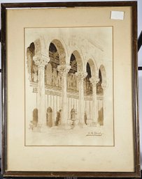 Signed E.H. Denby? Watercolor - Architecture