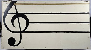 Double Sided On Board - Painted Music Note / Map Of Verplanck