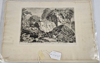 Piranesi Unframed Etching - Ancient Altar