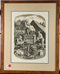 Signed Lucile Blanch Engraving - Country Auction