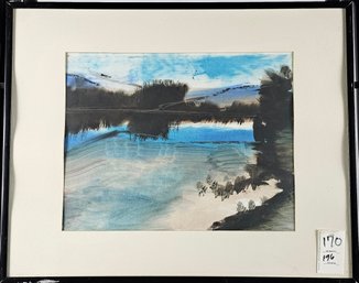 Signed Watercolor - Reflection On Water