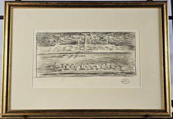 Estate Of Charles Rosen Compressed Charcoal On Paper - Grid Iron