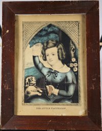 Vintage Colored Lithograph - My Little Playfellow