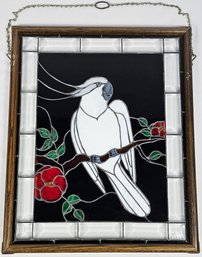 Framed Stained Glass Panel - Parrot