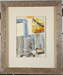 Unsigned Watercolor - Wood Stove