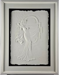 Signed Roberta Peck Hand Cast Paper Sculpture In Nice Frame