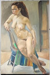 Unsigned Oil On Canvas - Female Nude