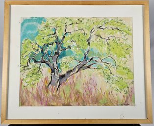 Signed Ainslie Burke Pastel On Paper - Apple Tree