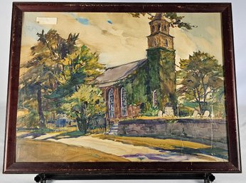 Signed Carolyn A. J Watercoler - Church / Cemetery