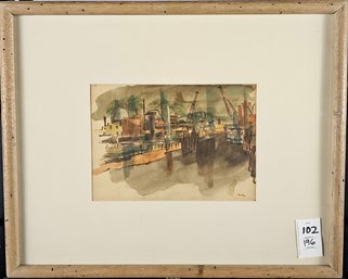 Signed Trenton? Watercolor - Industrial