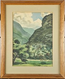 Signed James Kaman Watercolor - Mountain Man