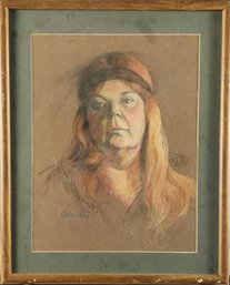 Signed Shirley Marx Pastel - Female Portrait