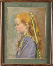 Signed Shirley Marx Pastel - Female Portrait