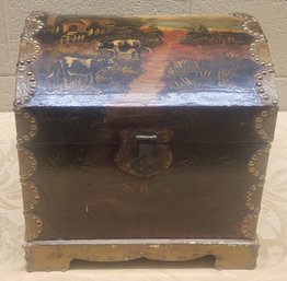 Decorative Painted Dome Top Trunk