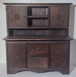Step Back Oak Dolls Hutch