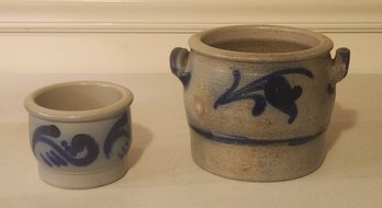 Two Pieces Of Decorated Stoneware