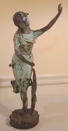 19 1/2' Bronze Statue.of Young Wo.an
