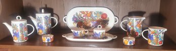 Villeroy And Boch Acapulco Trays , Coffee , Pot Teapot , Pictures , Sugar And Creamer And Spoons