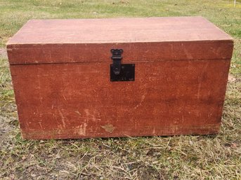 Early Red Painted Dovetailed Box